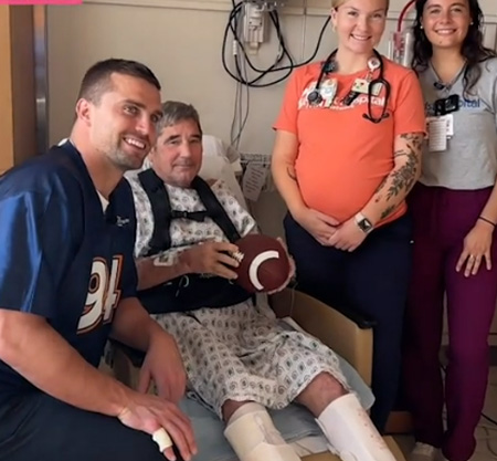 Sam Hubbard visits Christ Hospital Patients