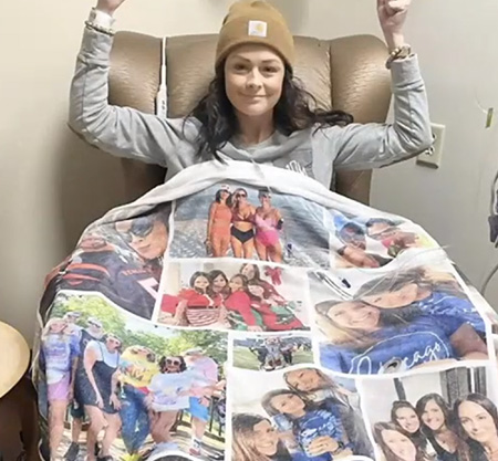 Jodi Owens Blanket Donations to the Christ Hospital cancer patients