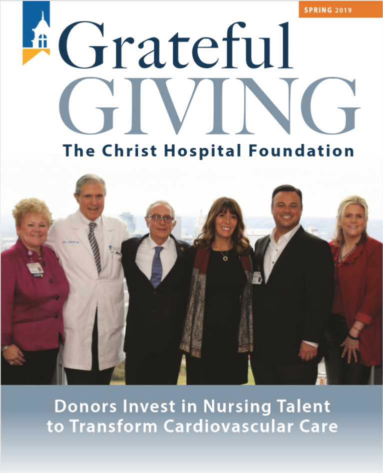 Grateful Giving magazine cover from The Christ Hospital for Spring 2019
